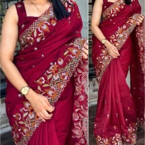 Gorgeous Cut Work Silk Sarees