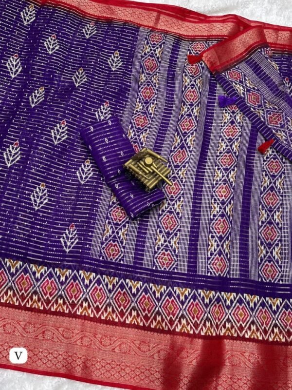 Gorgeous Printed Sarees with Zari Border - Image 3
