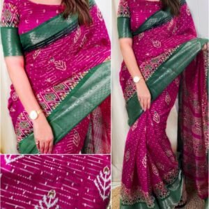 printed sarees with zari border