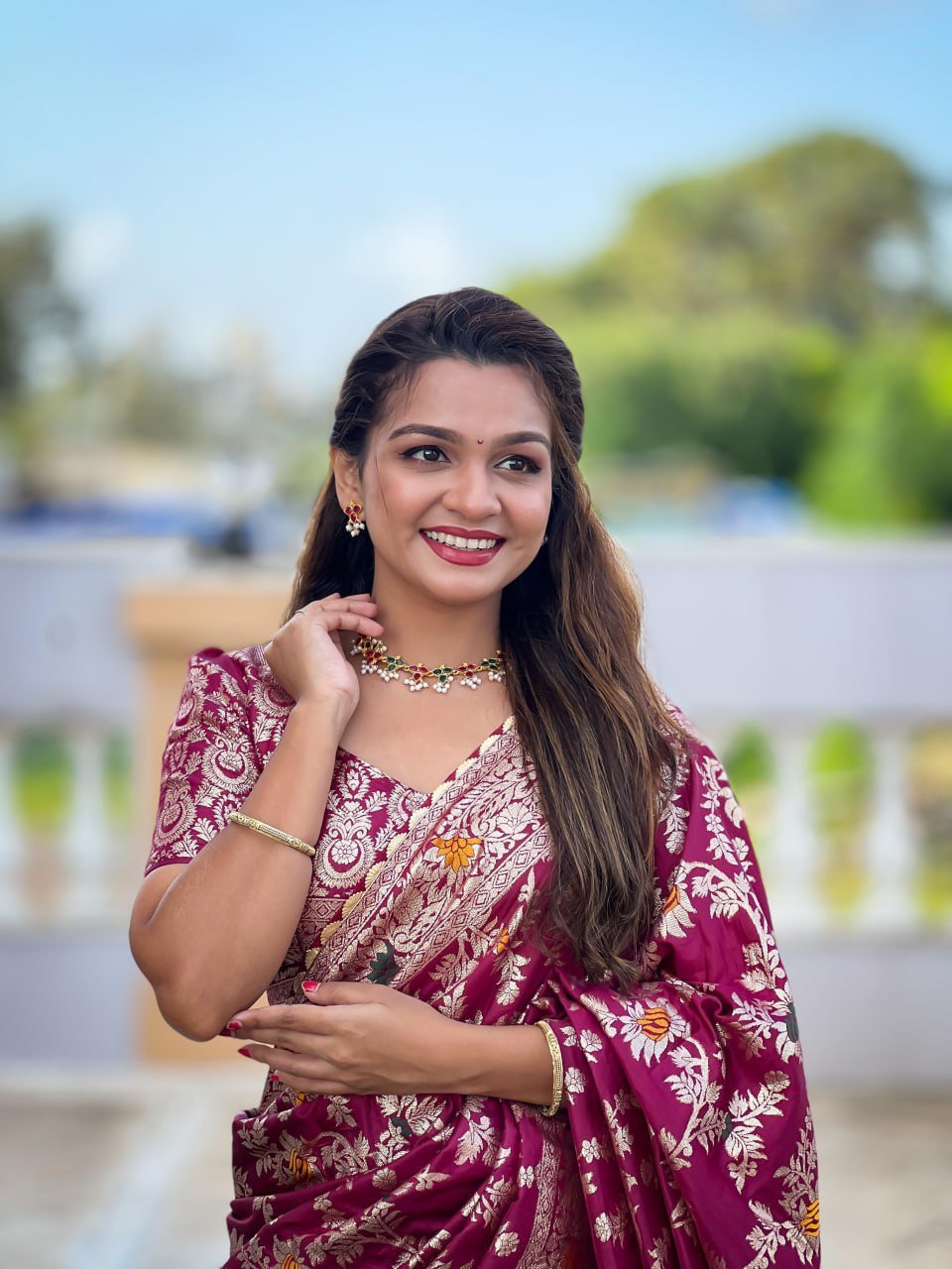 Elegant Meenakari Silk Saree